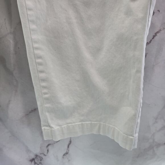 Anthropologie Pants Womens 4 White High Rise Crop Capri Trouser Stretch Maeve - Picture 5 of 13